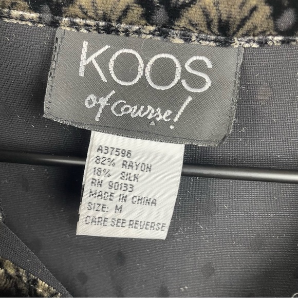 KOOS Of Course Velvet Button Front Silk Blend Tunic/Duster size Medium - Picture 5 of 6